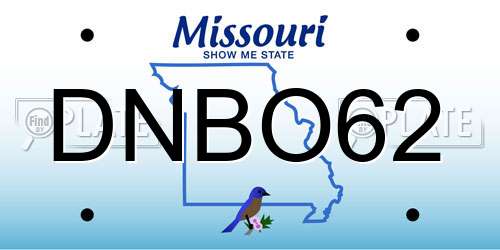 DNBO62 Missouri License Plate