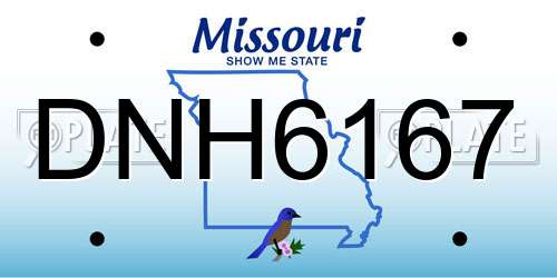 DNH6167 Missouri License Plate