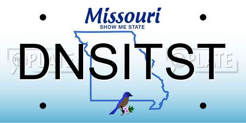 DNSITST Missouri License Plate