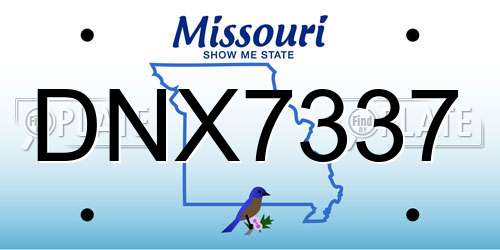 DNX7337 Missouri License Plate