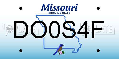 DO0S4F Missouri License Plate