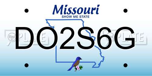 DO2S6G Missouri License Plate