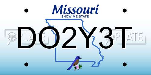 DO2Y3T Missouri License Plate