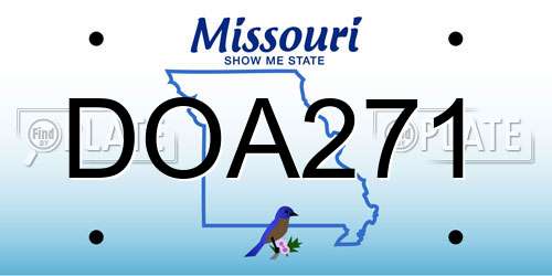 DOA271 Missouri License Plate