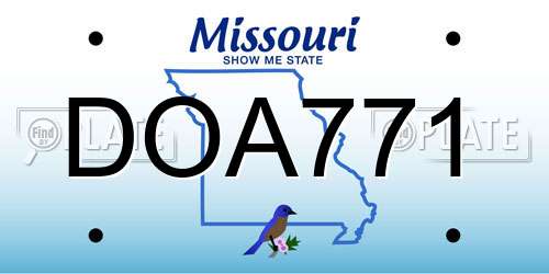 DOA771 Missouri License Plate
