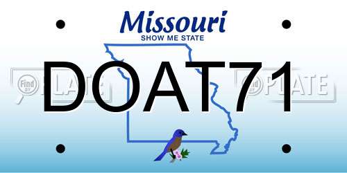 DOAT71 Missouri License Plate