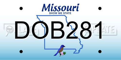DOB281 Missouri License Plate
