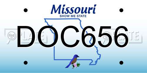 DOC656 Missouri License Plate