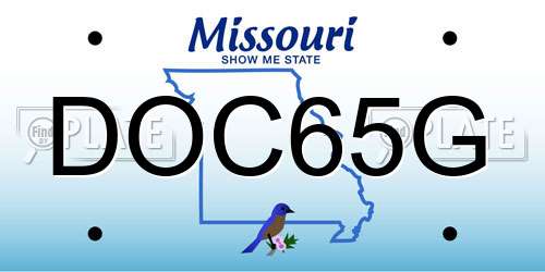 DOC65G Missouri License Plate