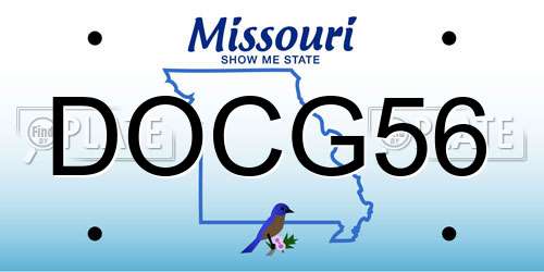 DOCG56 Missouri License Plate