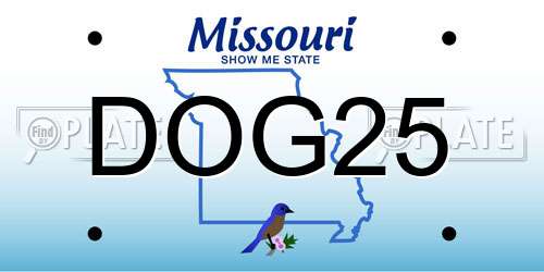 DOG25 Missouri License Plate