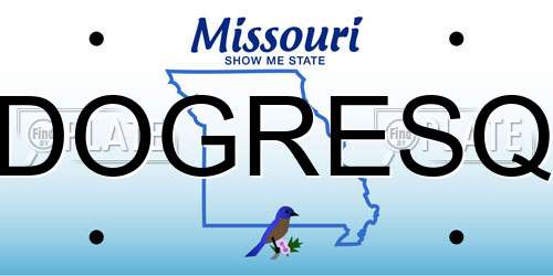 DOGRESQ Missouri License Plate