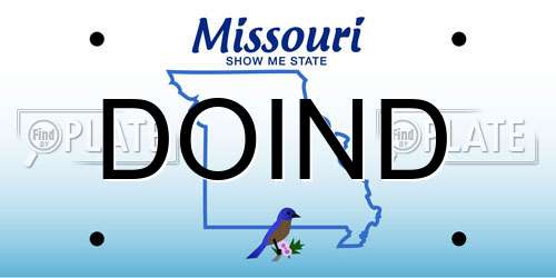 DOIND Missouri License Plate