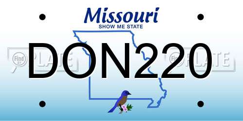DON220 Missouri License Plate