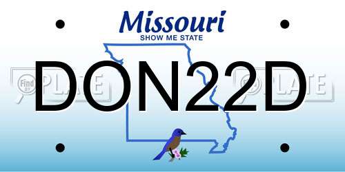 DON22D Missouri License Plate