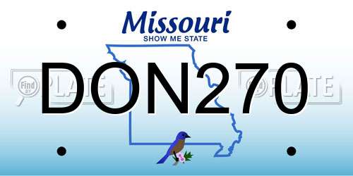 DON270 Missouri License Plate