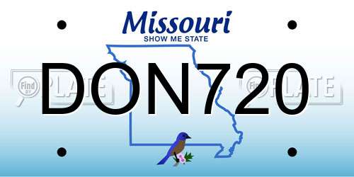 DON720 Missouri License Plate