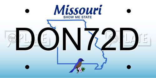 DON72D Missouri License Plate