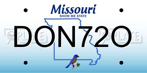 DON72O Missouri License Plate