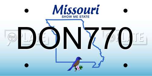 DON770 Missouri License Plate