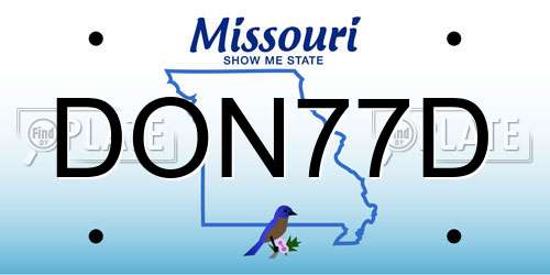 DON77D Missouri License Plate
