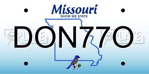DON77O Missouri License Plate