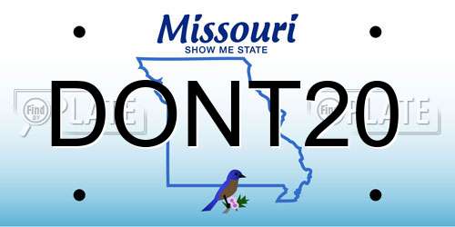 DONT20 Missouri License Plate