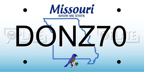 DONZ70 Missouri License Plate