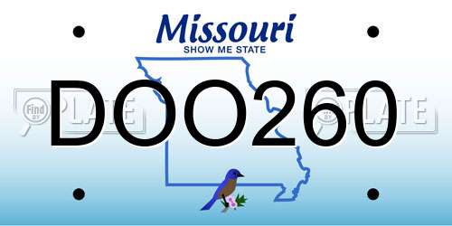 DOO260 Missouri License Plate