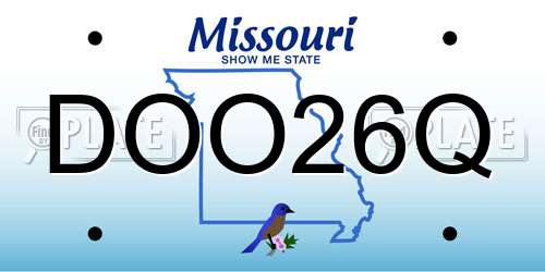 DOO26Q Missouri License Plate