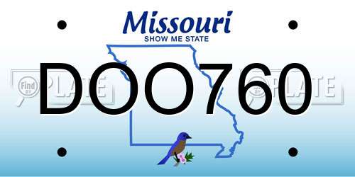 DOO760 Missouri License Plate