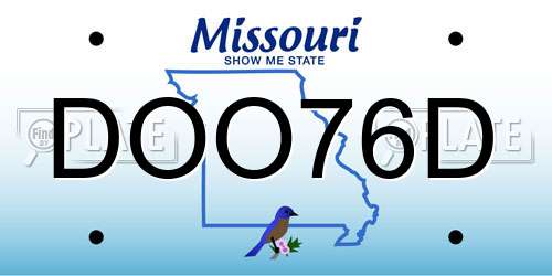 DOO76D Missouri License Plate