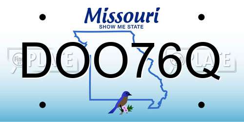 DOO76Q Missouri License Plate