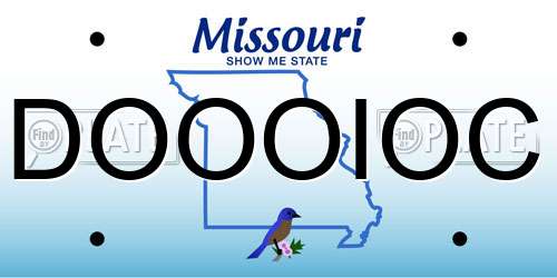 DOOOIOC Missouri License Plate
