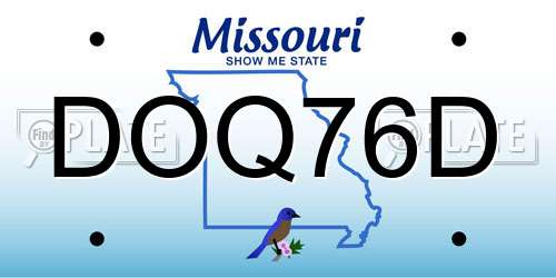 DOQ76D Missouri License Plate