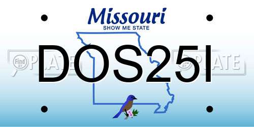 DOS25I Missouri License Plate