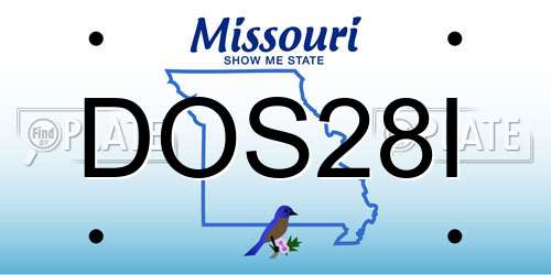 DOS28I Missouri License Plate