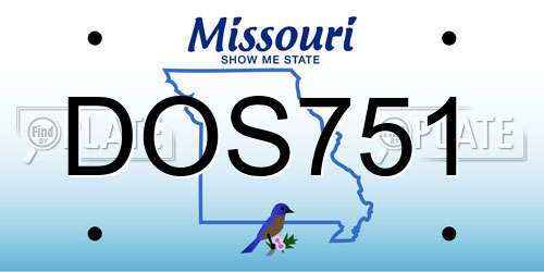DOS751 Missouri License Plate