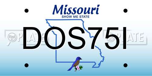 DOS75I Missouri License Plate