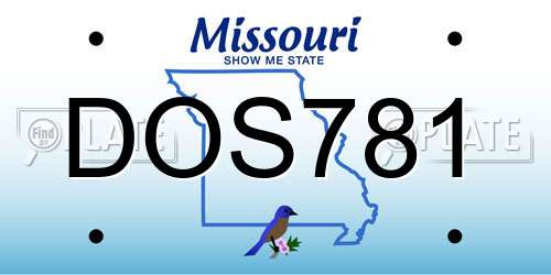 DOS781 Missouri License Plate