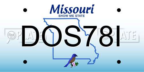 DOS78I Missouri License Plate