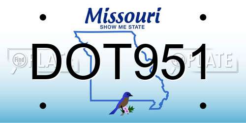 DOT951 Missouri License Plate