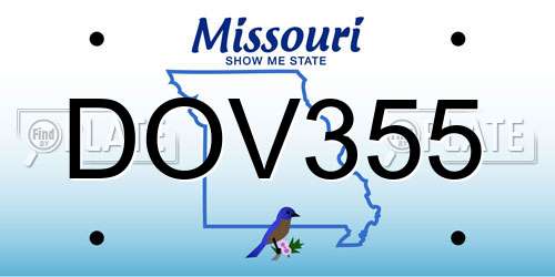 DOV355 Missouri License Plate