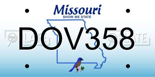 DOV358 Missouri License Plate