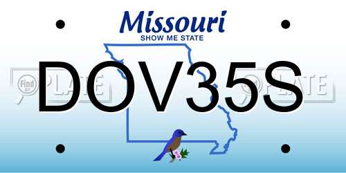 DOV35S Missouri License Plate