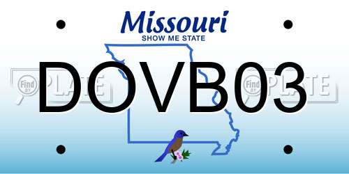 DOVB03 Missouri License Plate