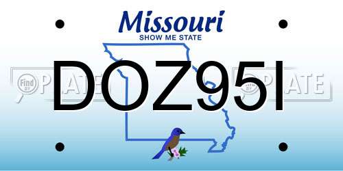 DOZ95I Missouri License Plate