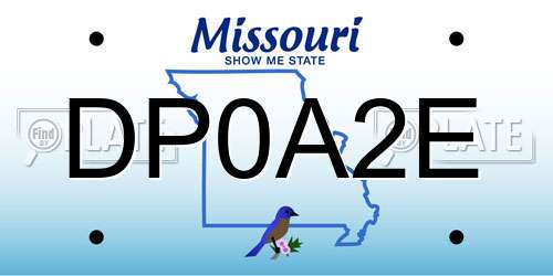 DP0A2E Missouri License Plate