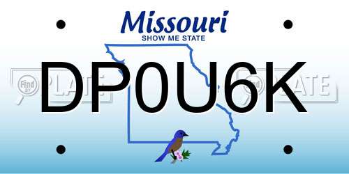 DP0U6K Missouri License Plate