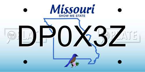 DP0X3Z Missouri License Plate
